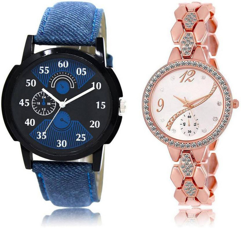 verge NEW STylish LM2-215 Designer Stylish Silver & Black Round Boy's & Girl's Metal Bracelet & Leather Watch - For Men & Women Analog Watch  - For Men & Women