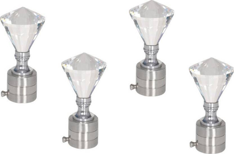 tajhardwaregallery White Rod Rail Bracket, Curtain Knobs(Pack of 4)
