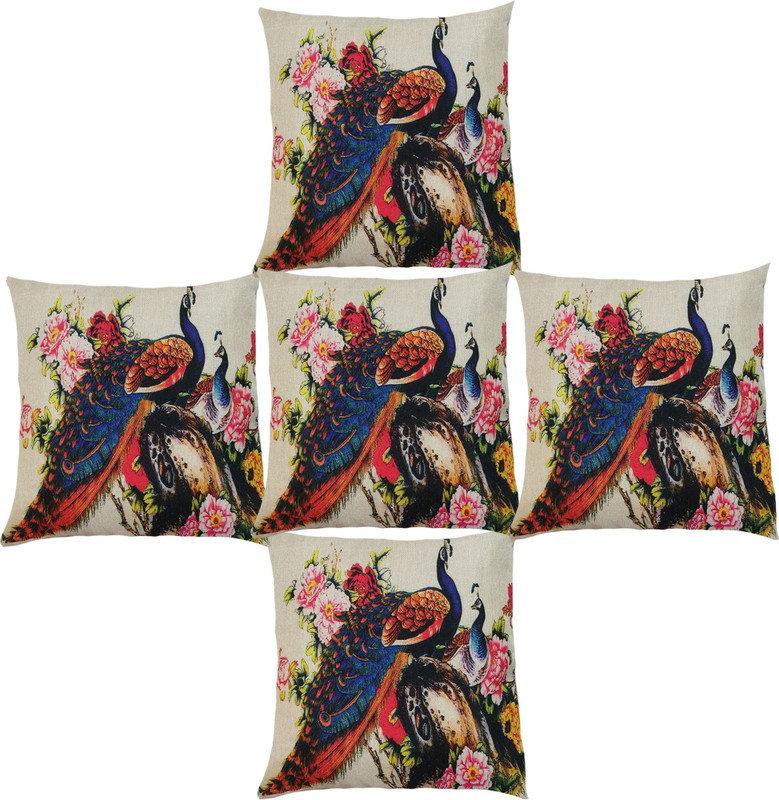 diyank Printed Cushions & Pillows Cover(Pack of 5, 40*40, Multicolor)