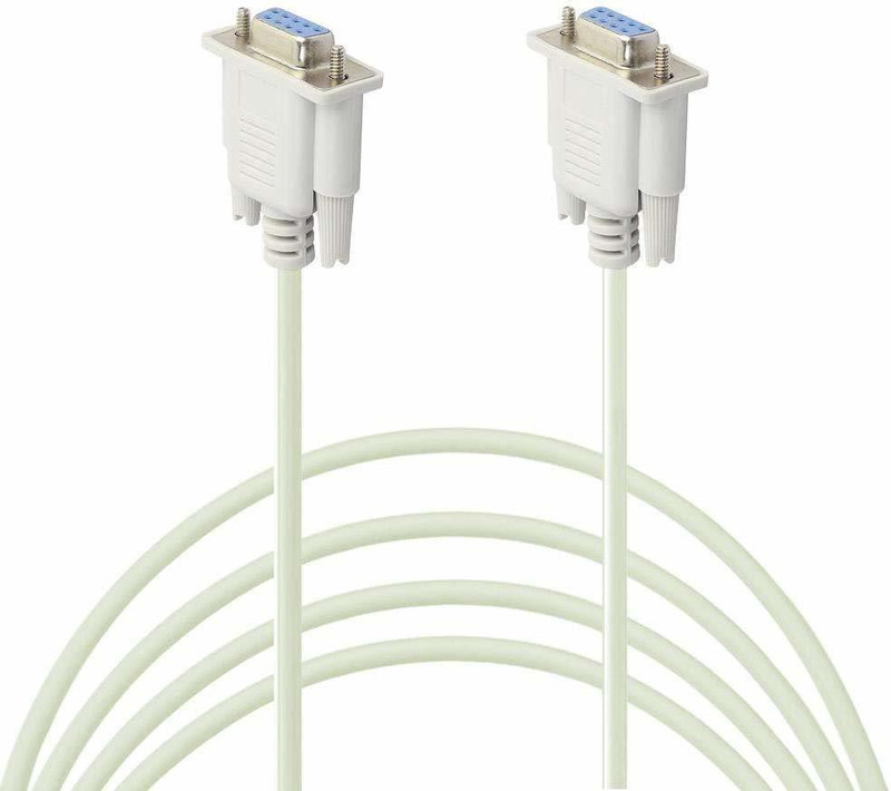 LipiWorld Serial RS232 9-Pin DB9 9-Pin PC Converter Cable 1.5 m VGA Cable(Compatible with PC, White)