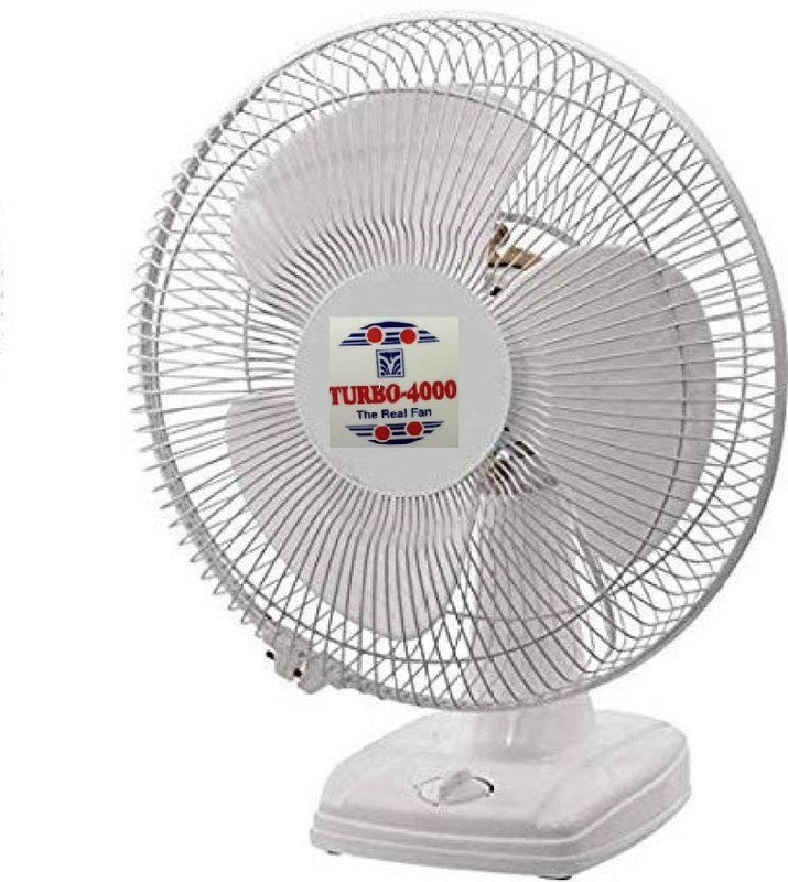 turbo 4000 Wall Cum Table Fan 50 mm 3 Blade Table Fan(White, Pack of 1)