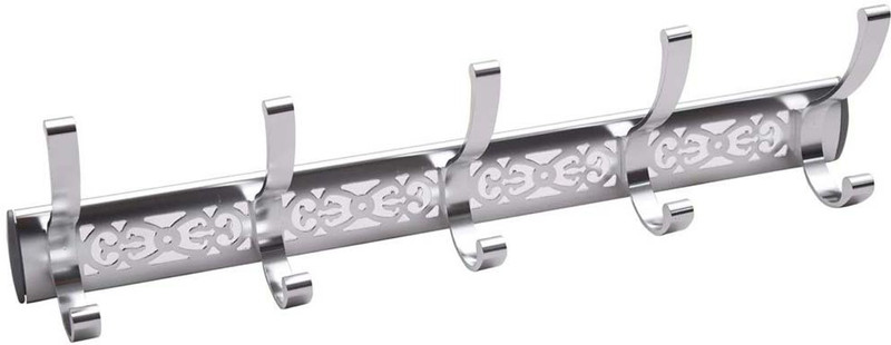 vpllex 5 pin Cloth Hanger Bathroom Wall Door Hooks 5 - Pronged Hook Rail(Pack of 1)