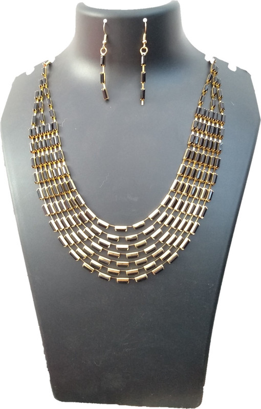 babbly Metal Jewel Set(Black, Gold)