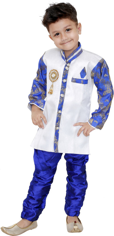 kayseria Boys Festive & Party, Formal, Wedding Kurta and Churidar Set(White Pack of 2)