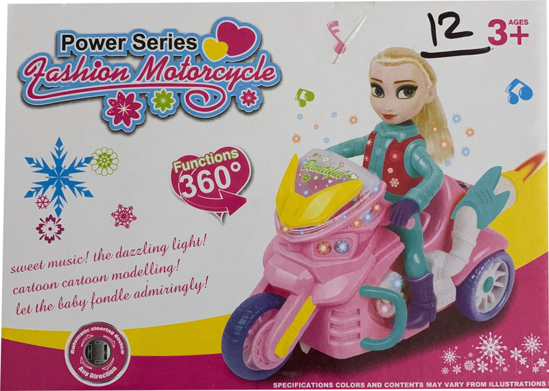 littlemore The Multicolor Motorcycle Girl with Music and lights for kids(Multicolor)
