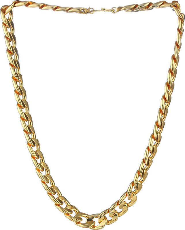 supermarche Gold Plated Chain for Mens & Boys- Heavy Brass Metal- Smooth Finishing-Top Quality-Accessories Gold-plated Plated Metal Chain