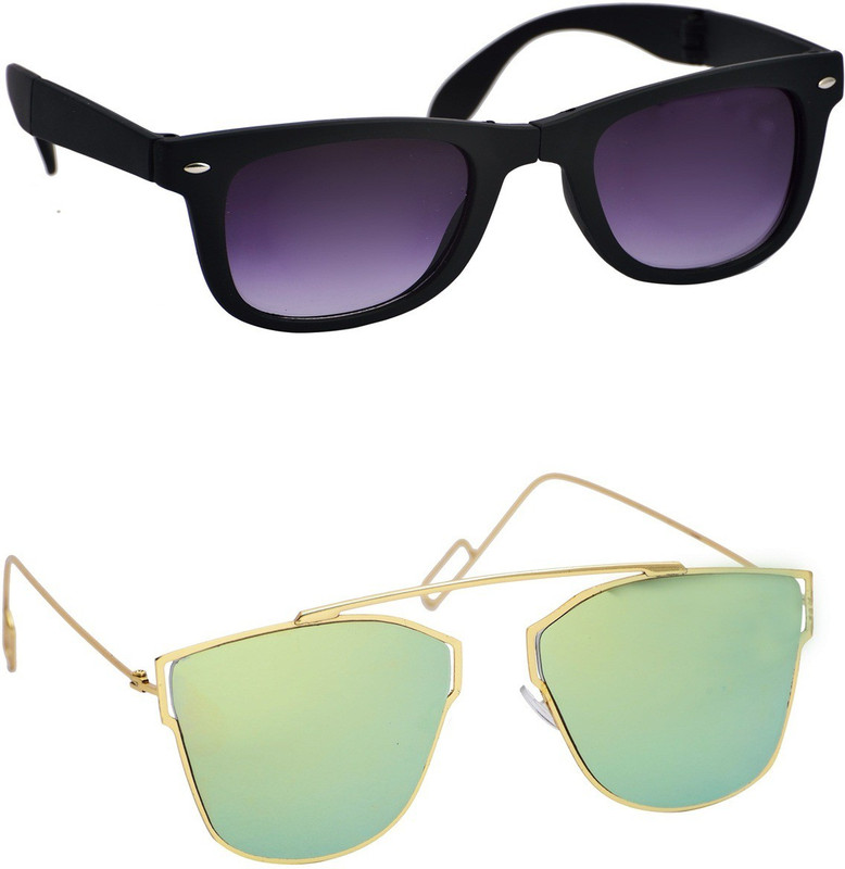 spexra Wayfarer Sunglasses(Green, Black)