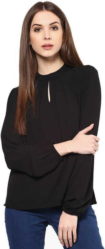 The Bebo Casual Full Sleeve Solid Women Black Top
