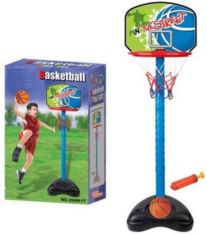 Bestie toys Portable Height Adjustable Basket Ball with Hoop Basket , Pole Stand & Basketball Basketball