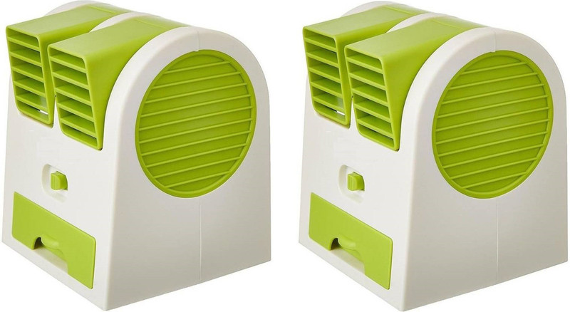 sukki mini portable rechargable Air coolercombo usb Air Conditioning cooler combo USB Fan(White)