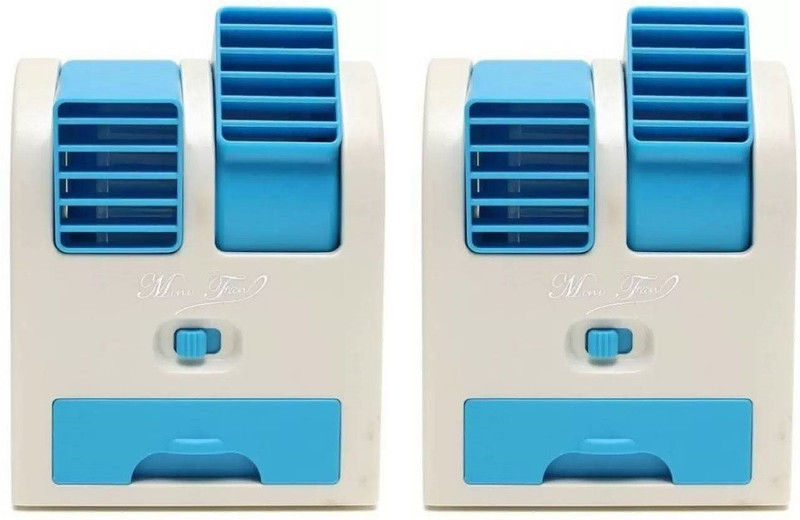 sukki mini portable rechargable Air Conditioning cooler combo usb Air Conditioning cooler USB Fan(White)
