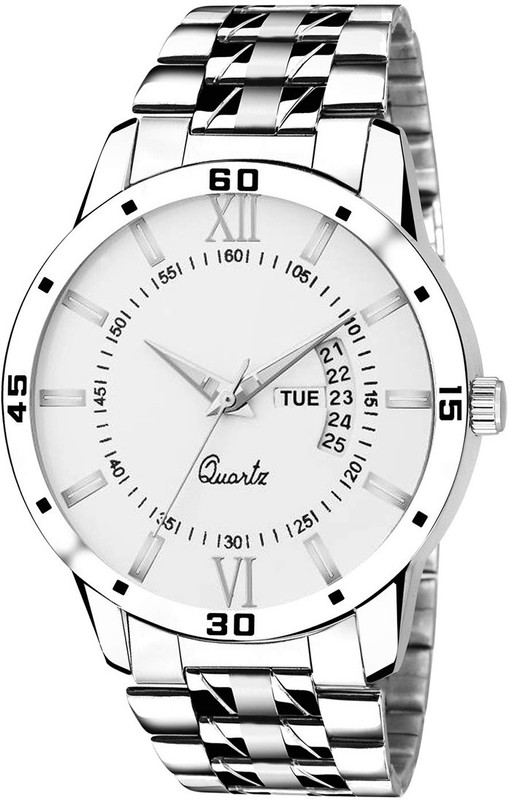 3 nuts White Day and Date Men's Analog Watch  - For Men