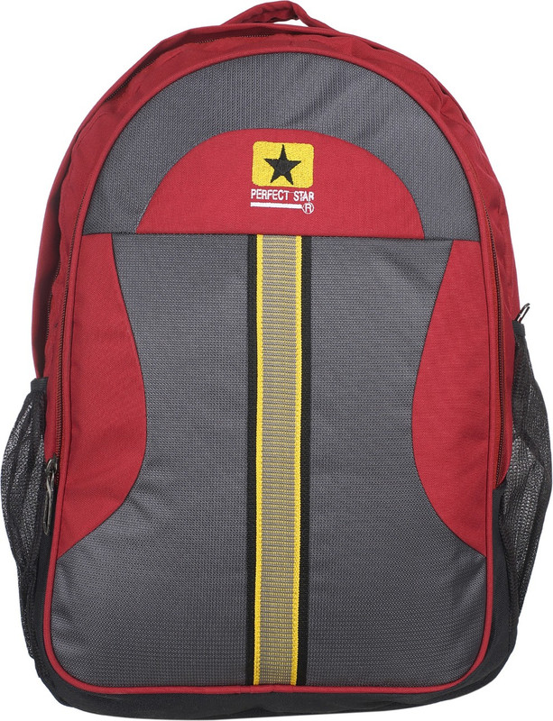 perfect bag grey and red bag laptop waterproof backpack 19 inch 35 L Laptop Backpack(Red, Grey)