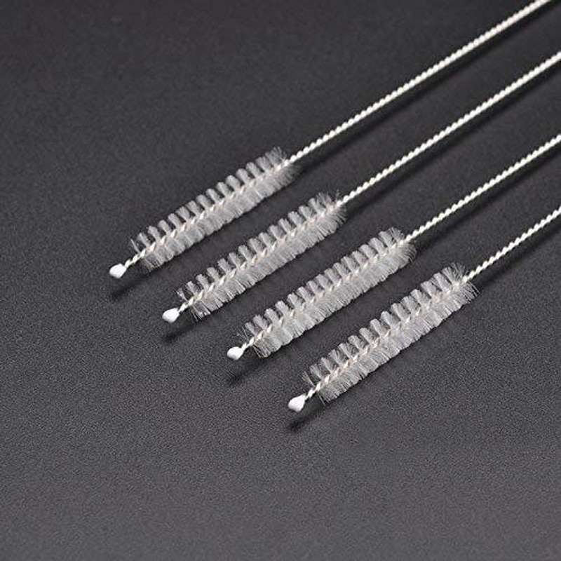 Spylx Straw Bendable Cleaning Brush Baby Bottle Cleaner Catheter Water Cup Nylon Test Tube Drinking Pipe Brush (White) pack of 4(White)