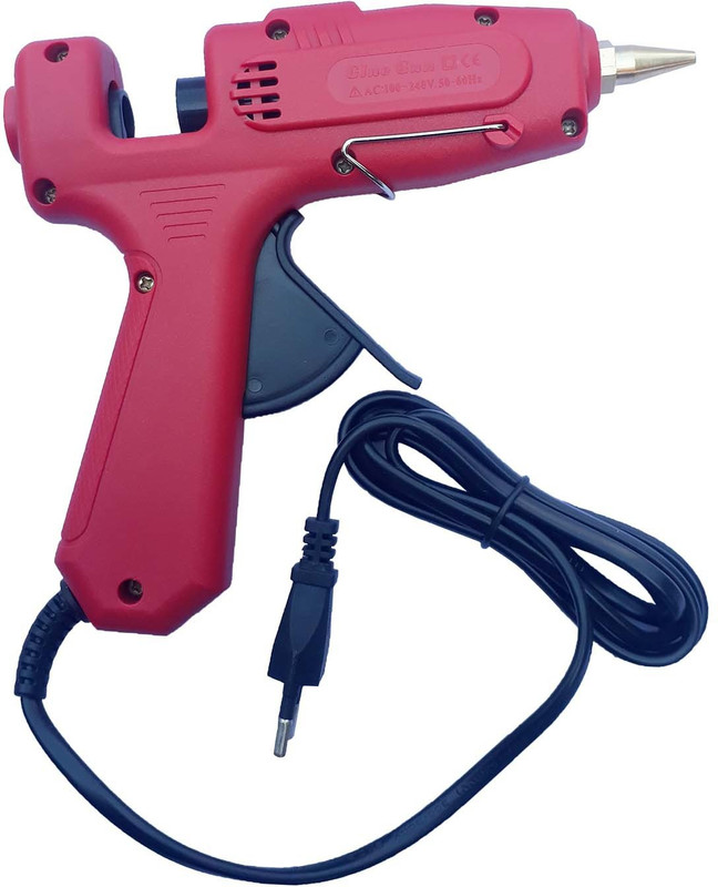 shop93 store 80W Hot Melt Glue Gun With On Off Switch And Led Indicator Standard Temperature Corded Glue Gun(10 mm)