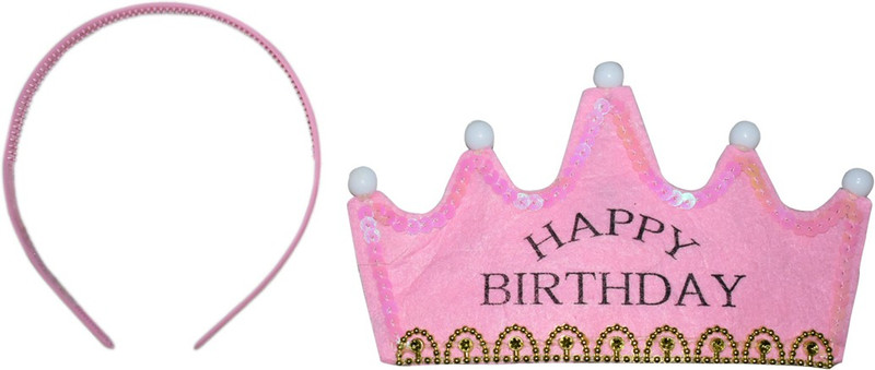 4allpartydecoration HAPPY BIRTHDAY CROWN(Pink, Pack of 1)