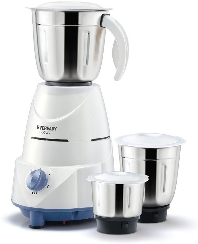 Eveready glowy Glowy 500 Mixer Grinder(White, 3 Jars)
