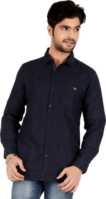 Appollo Men Solid Casual Blue Shirt