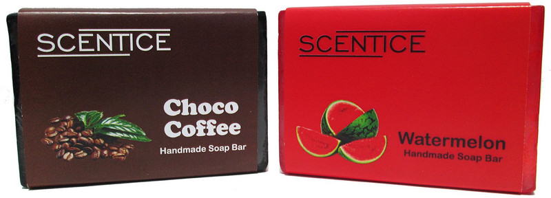 scentice Luxury Handmade Soap, 100 gm (Pack of 2) Choco Coffee & Watermelon(2 x 100 g)