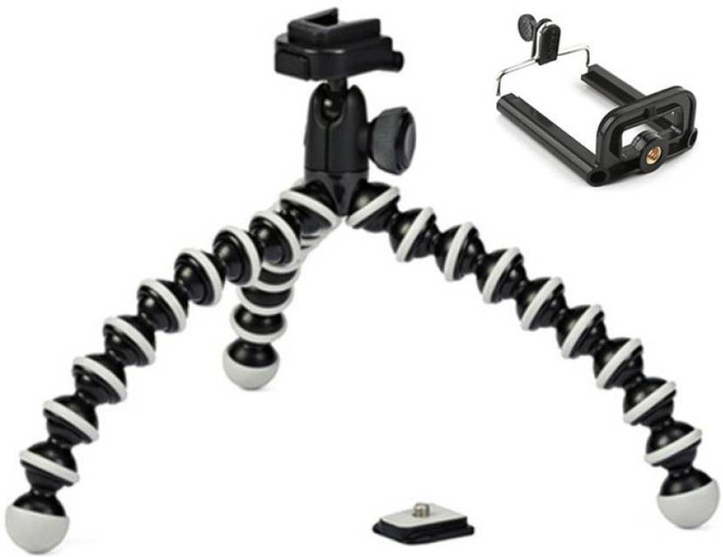 MobFest new arrival fully flexible Portable & Foldable Camera & Mobile Tripod Tripod Ball Head(Black, Supports Up to 1500 g)