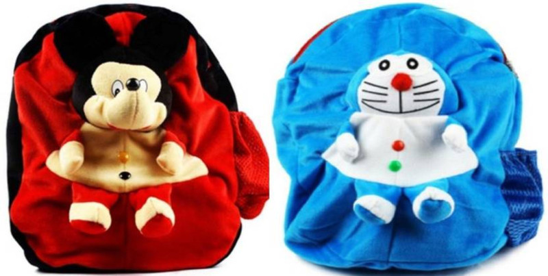 kuku Cute Mickey bag And Very Soft Doraemon School Bag School Bag(Multicolor, 12 inch)