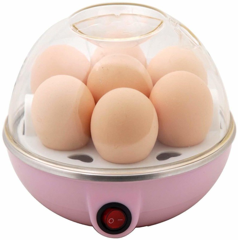 CPIXEN Egg Boiler Poacher steamer fryer- Compact Electric Egg Boiler Poacher - Compact, stylish 7 Egg Cooker Egg Cooker(Pink, 7 Eggs)