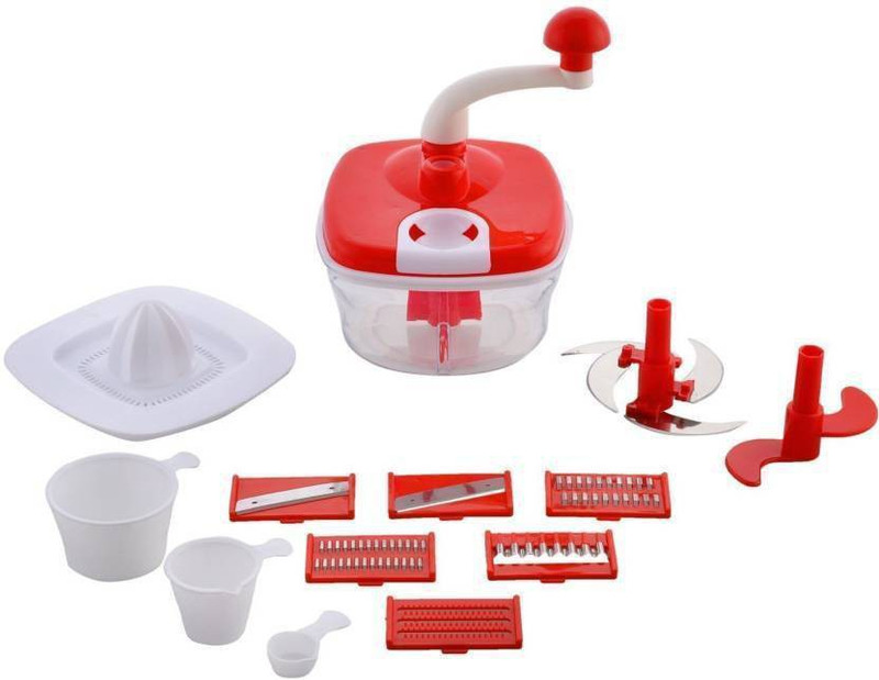 Shivonic 10in1 Food Processor Slicer Grater Mixer Chopper 250 W Food Processor(Red)