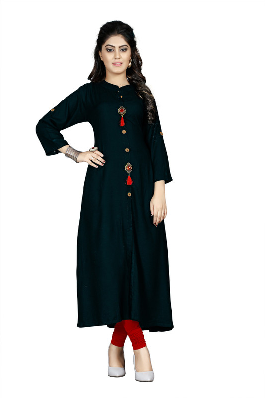 aarna creation Casual Solid Women Kurti(Blue)