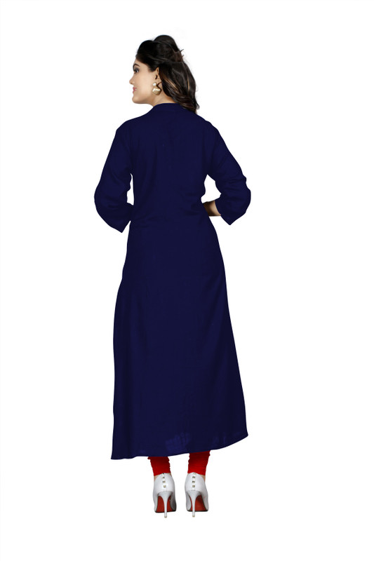 aarna creation Casual Solid Women Kurti(Blue)