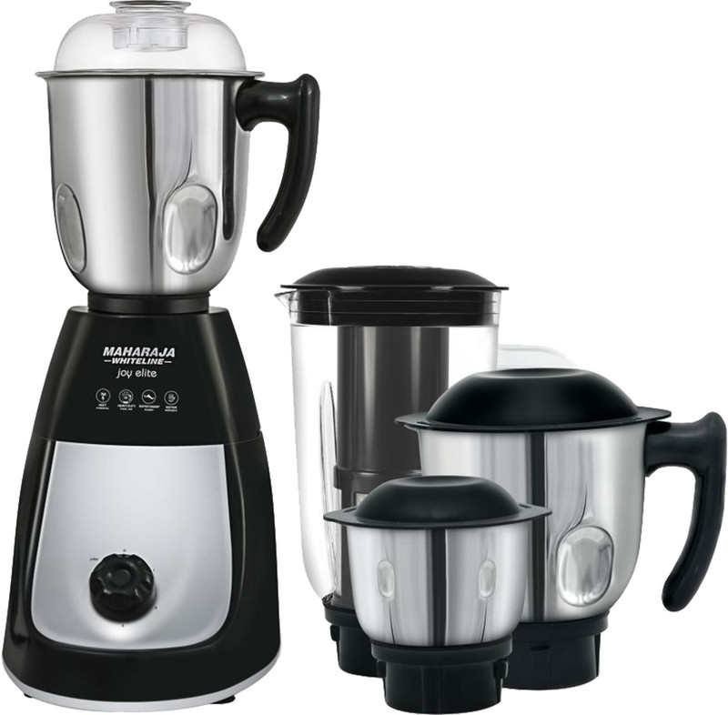 Maharaja Whiteline MX-166 750 Mixer Grinder(BLACK & SLIVER, 4 Jars)