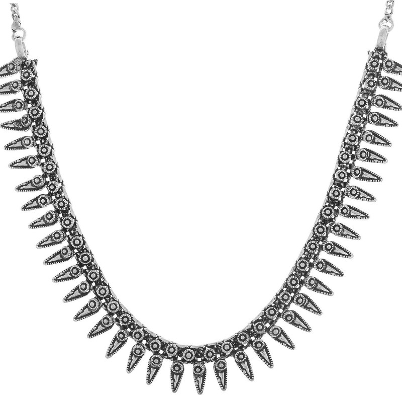 mohit jewellers Sleek trendy oxidised necklace Silver Plated Alloy Necklace
