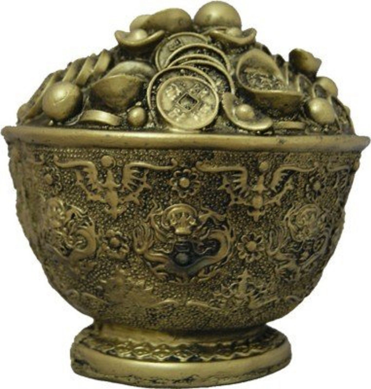 vyne Orignal Bowl of Wealth for Wealth Decorative Showpiece  -  5 cm(Polyresin, Gold)