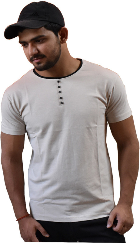 roy Solid Men Round Neck White T-Shirt