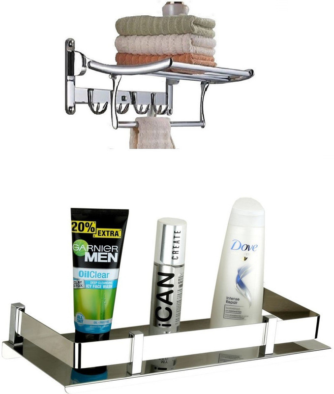keepwell Stainless Steel 24 Inch Towel Rack & 12 Inch Perfume Bottle rack Silver Towel Holder(Stainless Steel)