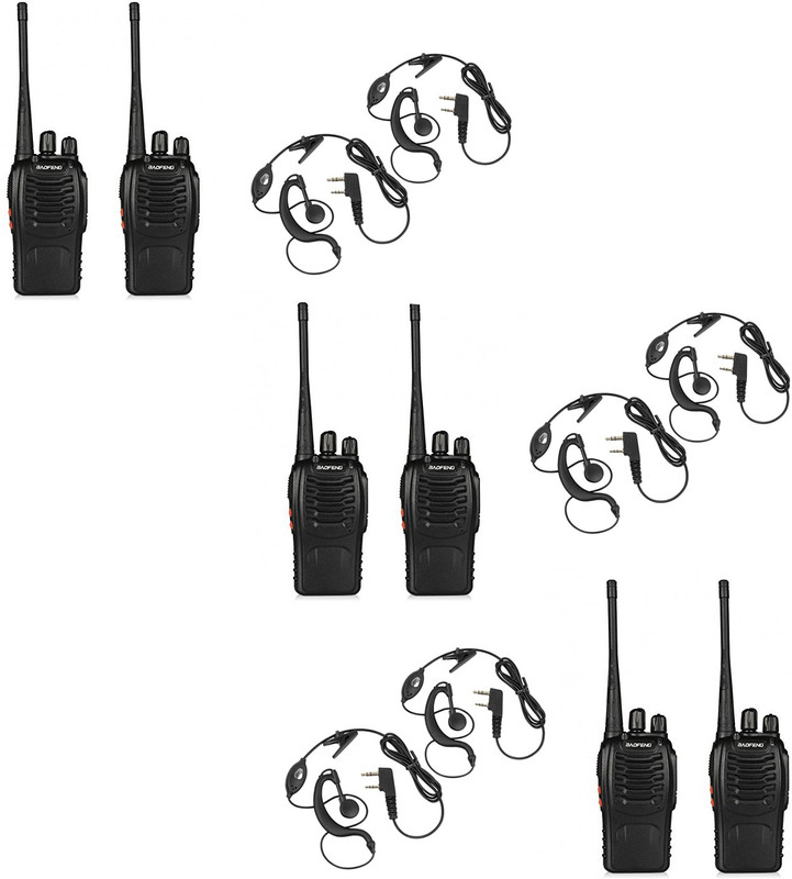 GT-TECH 6 Pcs BF-888S Walkie Talkie Handheld Walkie Talkie with 6 Earpieces Walkie Talkie(Black) GT-TECH 6 Pcs BF-888S Walkie Talkie Handheld Walkie Talkie with 6 Earpieces Walkie Talkie(Black)