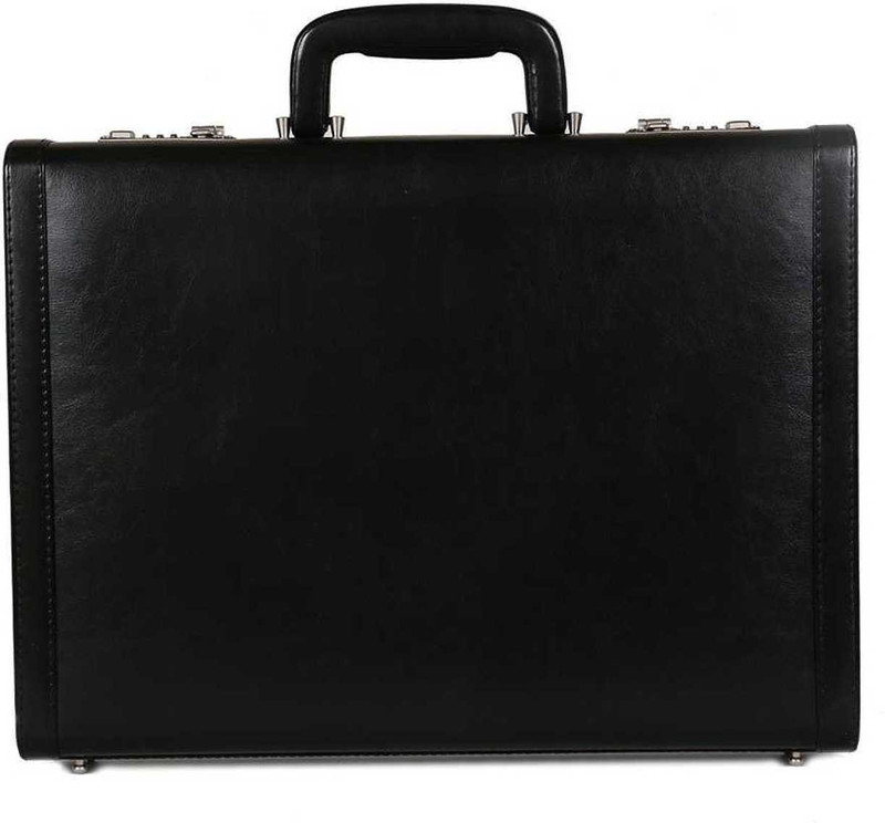 ALINZA GENUINE LEATHER - (BLACK) Medium Briefcase - For Men & Women(BLACK)