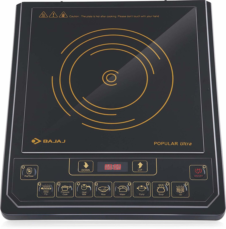 Bajaj Popular Ultra 1400-Watt Induction Cooktop(Black, Push Button)
