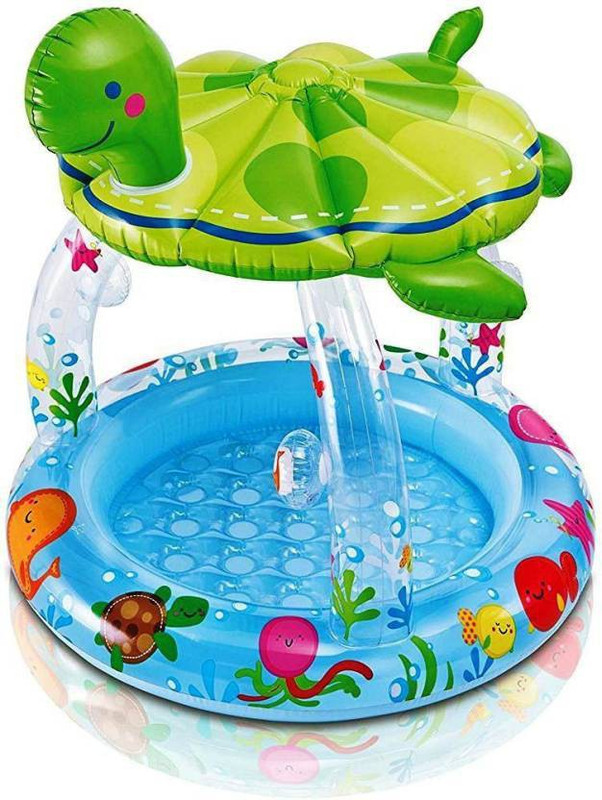 vezol new Inflatable Sea Turtle Shade Pool, Blue Inflatable Pool (Multicolor)(Multicolor)