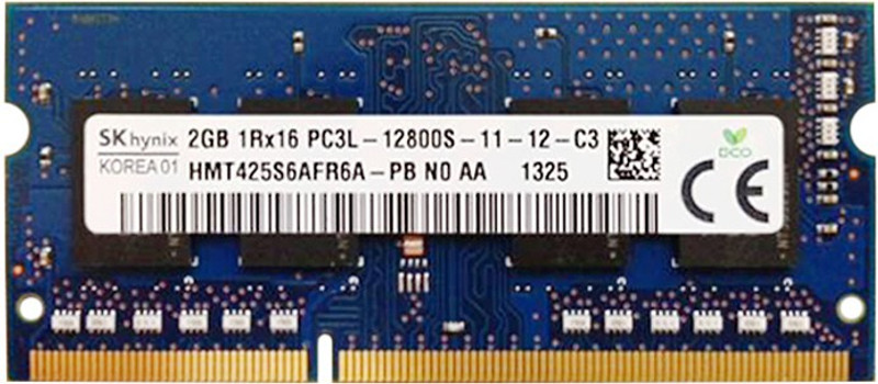 Hynix 1600 mhz low voltage 1.35V DDR3 2 GB (Single Channel) Laptop (HMT425S6AFR6A-PB , PC3L 12800s)