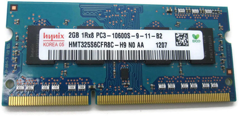 Hynix 1333mhz DDR3 2 GB (Dual Channel) Laptop (HMT325S6CFR8C-H9 PC3 10600S)