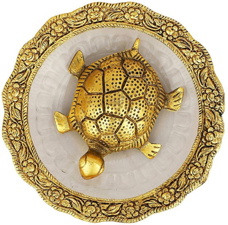 pinkcity craft work tortoise plate Decorative Showpiece  -  2 cm(Brass, Gold)