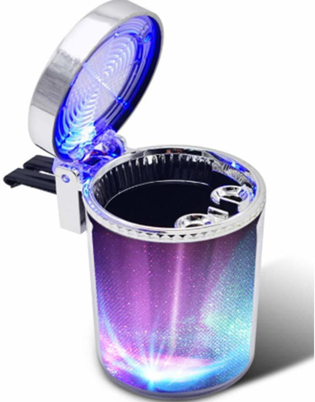 jmd global sales Car Travel LED Blue Light Air Vent Cup Holder (White) White, Blue Plastic, Carbon Steel, Copper Ashtray(Pack of 1)