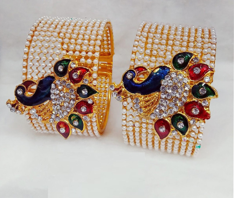 yashi creation Stone Gold-plated Bangle Set(Pack of 2)