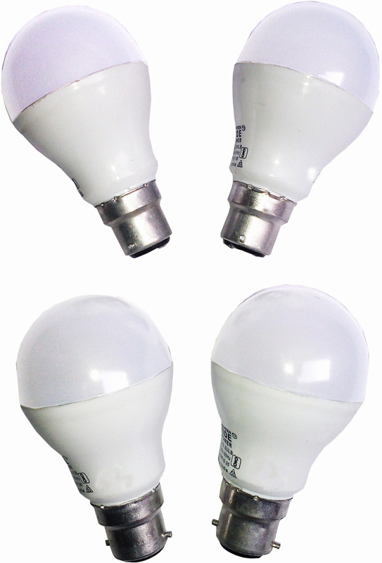 charnika 7 W Round Plug & Play LED Bulb(White, Pack of 4)