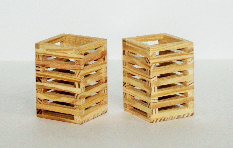 ansari crafts 1 Compartments Wooden Pen Holder(Natural Pine)