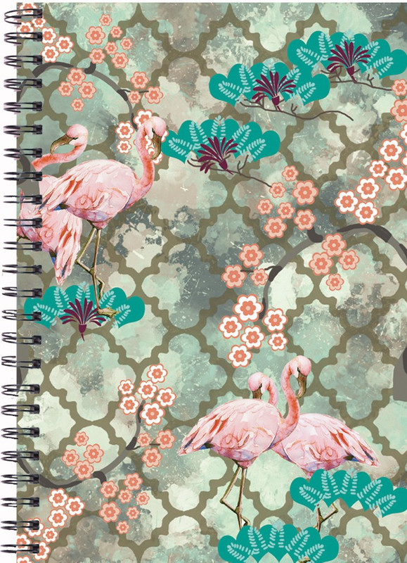 neotericbloom A5 Note Book(Notebook/Diary Flamingo Print, Soft Cover, Plain, 80 GSM, 100 Pages, A5 (8.1"X 5.7") Inches (Multi-Colour), Multicolor)