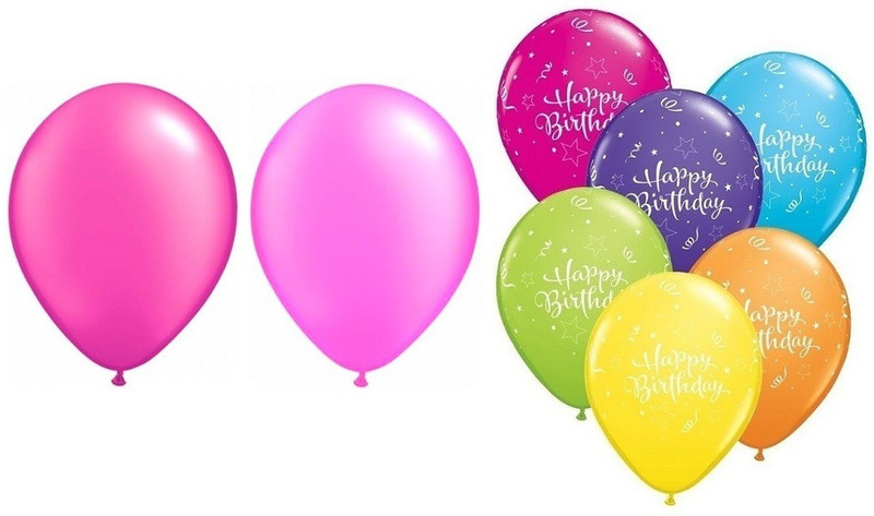 easypartystore Solid Dark & Light Pink Balloons for Girls Birthday Decoration, Printed Balloon(Blue, Pack of 46)