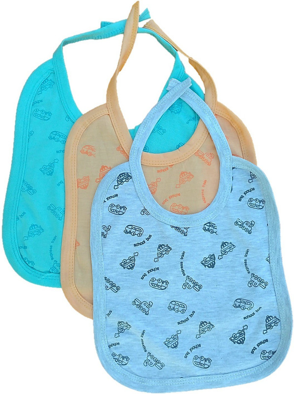 mile fashion COTTON BIBS FOR NEW BORN BABY MULTICOLOUR (PACK OF 3)(Multicolor)