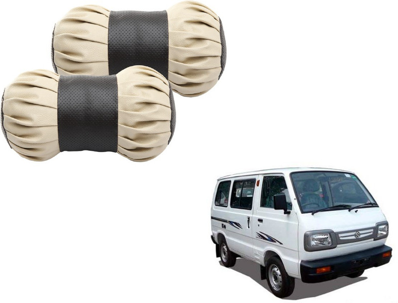 MOCKHE Beige, Black Cotton, Leatherite Car Pillow Cushion for Maruti Suzuki(Round, Pack of 2)