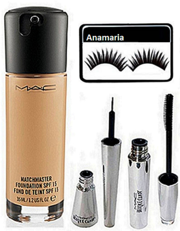 anamaria Eyelashes & Match Master Foundation & Eyeliner+Mascara(Set of 4)